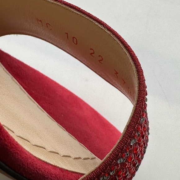 DIOR DWAY D WAY Strass Crystal Embroidered Cotton Sandals Heels Shoes - Picture 15 of 16